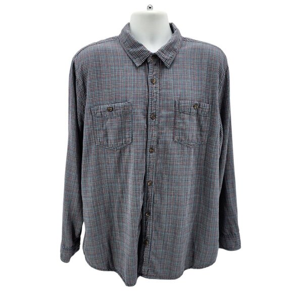 Carbon2Cobalt Mens XL Shirt Double Layer Button Multicolor Check Plaid Preppy - Picture 9 of 9